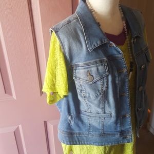 Lane Bryant Crop Stretch Denim Vest